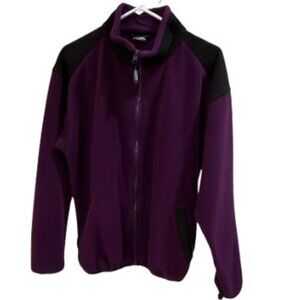 Sierra Sport Plum Purple & Black Zipper Front Fleece Jacket
